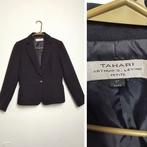 Tahari Arthur S. Levine Petite Blazer Jacket One-Button Women's Size 6P Career